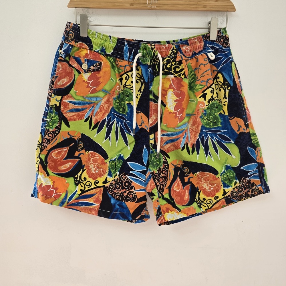 Polo Ralph Lauren Aloha Tropical Floral Swim Trunks Size M Mens Inner Mesh Liner